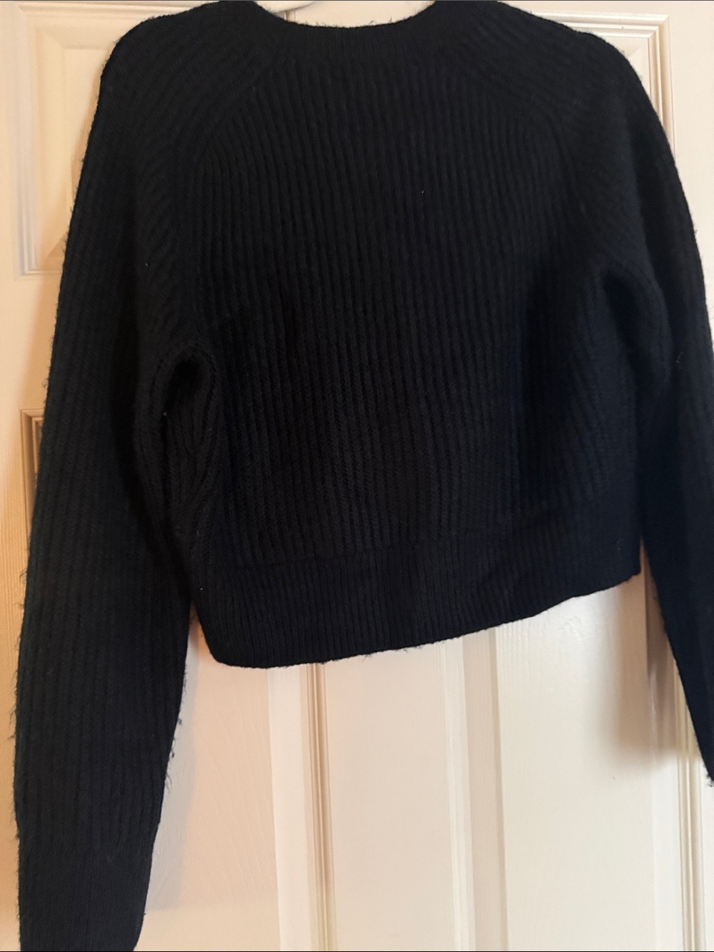 Abercrombie & Fitch Black Ribbed Button-Front Cardigan - Picture 4 of 8